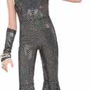 Rubies Disco Jumpsuit Costume for Kids, Girl's Medium (Black)
