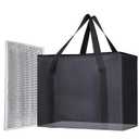 1PK Insulated Grocery Bags Reusable Heavy Duty - Cooler Tote with Reinforced Base for Stability & No Sag - XL Thermal Bag for Hot Cold Food, Delivery, Shopping, Travel, Camping,Grocery Essentials