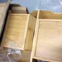 HOMESTEAD Bamboo Pantry Storage Bins Potato & Onion Storage Bin for Pantry Organizers, Produce Organizer Set of 3 Slide out Bin Access