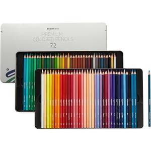 Amazon Basics Colored Pencils for Coloring and Drawing, Premium, Soft Core, Back to School Supplies, 72 Count (Pack of 1), Multicolor