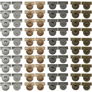 Vvluvva Magnetic Snaps for Purses and Totes, No-Sew Metal Magnetic Button Clasps in 4 Colors, Purse Closure for Bags, Wallets, Clothes, Leather and DIY Craft Projects Accessories (Mixed colors-40)