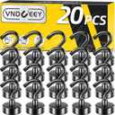 VNDUEEY 20 Pack Black Magnetic Hooks, 25Lbs Strong Magnet Hooks for Hanging, Metal Magnet Hooks Heavy Duty, Magnetic Hook for Home, Office, Classroom and Cruise Cabins