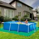 12 x 12 Ft Pool Ground Cloth, Green Pool Protector Tarp Swimming Pool Liner Pad Waterproof Ground Mat for Above Ground Swimming Pools