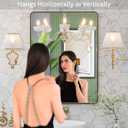 LOAAO 20X30 Bronze Bathroom Mirrors for Vanity, Rounded Rectangle Brushed Bronze Metal Frame Mirror, Anti-Rust, Hangs Horizontally or Vertically