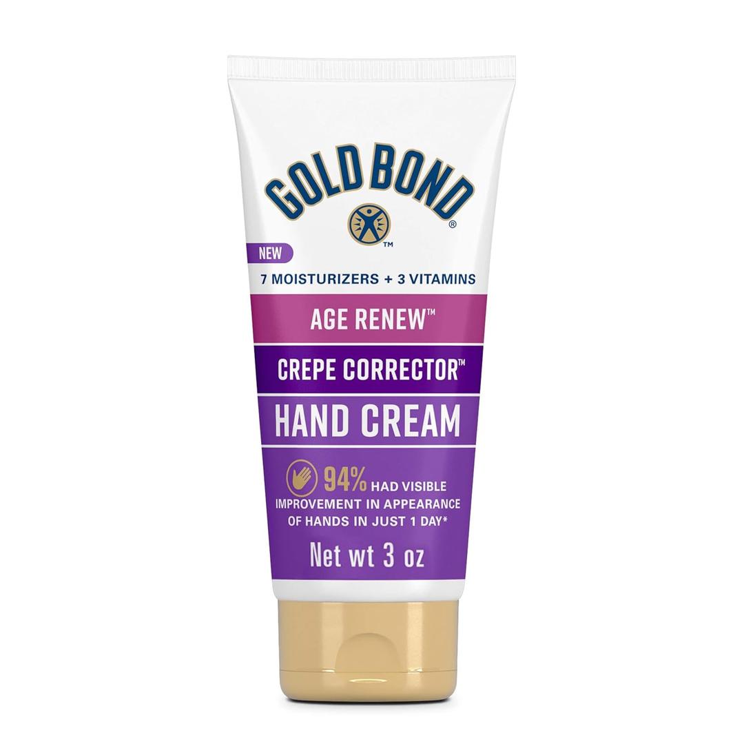 Gold Bond Age Renew Crepe Corrector Hand Cream, Replenishing & Smoothing Formula, 3 oz. (3 Fl Oz (Pack of 1))