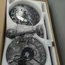 Kviflon Farmhouse Ceiling Fans with Lights and Remote, 52 Inch Indoor Chandelier Ceiling Fan with Light, Crystal Fandelier Ceiling Fans for Living Dining Room Bedroom, Wood Blades, Quiet, Black