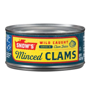 Snow's Wild Caught Minced Clams Canned, 5g Protein Per Serving - Keto Friendly, 99% Fat Free 6.5 oz Can (Pack of 5), BB 07/2028