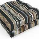 Pillow Perfect Cojn de asiento a rayas, 19 x 19 pulgadas, ratn negro Multi Labrisa 2 unidades