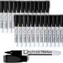 Volcanics Black Magnetic Dry Erase Markers Low Odor Fine Tip Whiteboard Markers Pack of 24