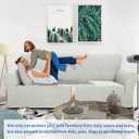 ZNSAYOTX 1 Piece Jacquard Couch Covers for 2 Cushion Couch High Stretch Loveseat Slipcover for Pets Dogs Anti Slip Love Seat Sofa Slipcover Furniture Protector (Medium, Ivory)