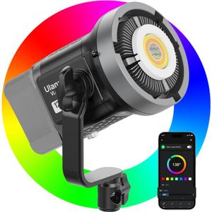 ULANZI Video Light, 120W RGB LED Video Light COB Fill Color Continuous Output Lighting with APP Control, 2700K-6500K 20 Scenes Bowens Mount Photography Light for Video Photo Recording (Bare Light)