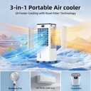 Portable Air Conditioners,3-in-1 Evaporative Air Cooler,4 Modes 3 Speeds Blow Cold Air, 120Oscillation, LED Display, 12H Timer, Windowless Portable AC w/ 8L Tank & Remote for Home Bedroom Office