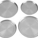 Electric Stove Burner Covers, Stainless Steel Round Covers Kitchen Range Top Burners Cooker Protection Accessory for Keeping Tidy Expanding Counter Space Stovetop Decoration Silver 4Pcs