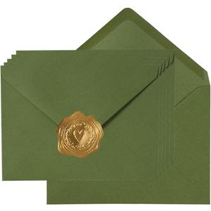 100 Pieces A7 Envelopes Colorful 5x7 Envelopes for Greeting Cards, Birthday, Weddings, Baby Shower Invitation Cards (Olive Green, A7(5.24 x 7.24 Inches))
