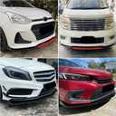 DREAMOTOR Universal Car 4 PCS Kit Front Bumper Lip Spoiler Splitter Front Bumper Lip Splitter Body Kit Compatible with Honda Civic Accord Toyota Corolla Hyundai Cadillac CTS Nissan Altima Ford Mazda