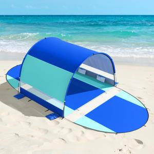 Rhino Valley Beach Tent with Double Zippered Doors, Beach Tent Sun Shelter with UPF50+ UV Protection, Beach Canopy Portable Storage Bag for Beach Camping Fishing, for 3-4 People