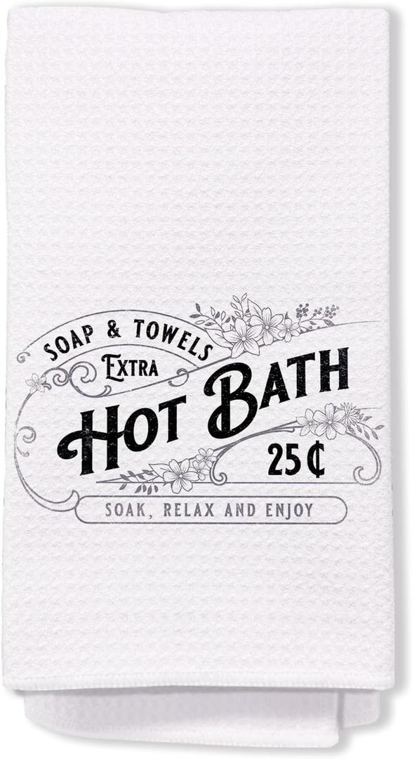 Funny Bathroom Hand Towels, Soap & Towels Extra Hot Bath Funny Decorative Hand Towels for Farmhouse Bathroom Spa Gym Decor Housewarming Gifts 16x24 Inch
