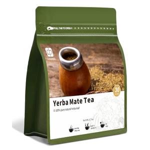 luoptea Unsmoked Yerba Mate Tea Bags from Argentina-100 NAtural Energy&Focus herbal Tea|Antioxidant Rich Detox Tea ,Hot or Iced,Eco-Conscious Compostable Tea bags,No suger,No Gluten,Vegan. (30 tea bags)