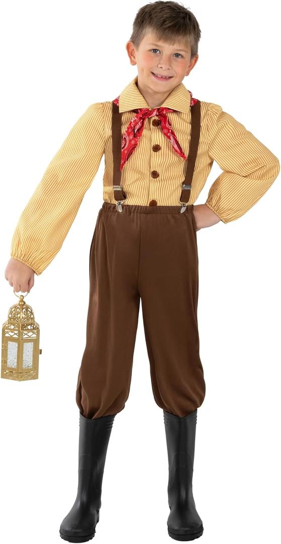 Morph Boys Pioneer Costume - Kids Colonial Costume Boys - Villager Farmer Costumes for Kid Halloween Costumes For Kids (Large)