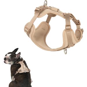 All-Weather No Pull Dog Harness Reflective Vest Harness QR Code Anti-Lost Adjustable Quick-Release Buckle Soft Padded Breathable Harness for Dogs (Super Reflect-Earth, S)