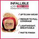 L'Oreal Paris Makeup Infallible Fresh Wear Foundation in a Powder, Up to 24H Wear, Waterproof, Radiant Honey, 0.31 oz.