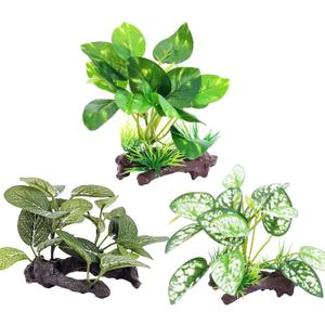 3PCS Artificial Fish Tank Plants Silk Aquarium Plants for Betta Fish