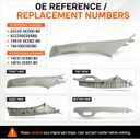 Driver Side A-Pillar Grab Handle Kit Compatible with Toyota Tundra 2007-2021 & Sequoia 2008-2022, Front Left Pillar Garnish Trim Panel, Replaces 62220-0C050-B0 74610-0C082-B0, Light Gray