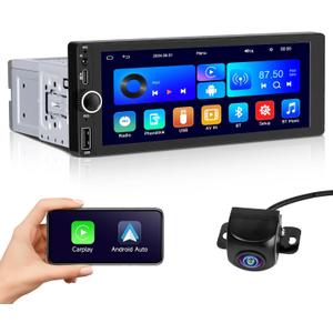 Double Din Car Stereo with Wireless Apple CarPlay & Android Auto, 7 Inch Touchscreen Car Radio Receiver, Bluetooth, Backup Camera, GPS Navigation, Mirror Link,AM/FM