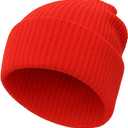Ohjijinn Anime Beanie Cute Kawaii Beanie Knit Hats, Funny Beanie Hat Winter Skiing Slouchy Warm Cap for Women Girls (One Size, Red)