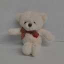 11.4 Small Teddy Bear with Heart Cute White Teddy Bear Stuffed Animals Soft Stuffed Bear Plush Bear Plushie Toys Gifts for Girlfriend Boyfriend Kid (11.4IN)
