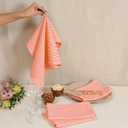 Native Fab 100% Cotton Cloth Napkins 18x18 inches, Houndstooth Dinner Napkins, Set of 12, Soft Breathable Absorbent, Machine Washable Cloth Napkins, Orange