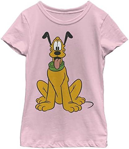 Disney Characters Traditional Pluto Girl's Solid Crew Tee, XL