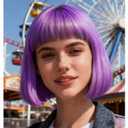 Purple Bob Wig With Bangs 12 Inch Short Synthetic Fiber Bob Wigs for Women Short Bob Wigs and Halloween Cosplay Wig for Daily Life Colorful Wigs With One Cap (Purple)