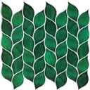 HOMEART Green Peel and Stick Backsplash Leaf Tile, Self-Adhesive Faux Handmade Wall Tiles Stick on Backsplash for Kitchen Bathroom (10 Sheets)