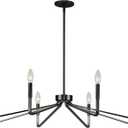 38" Black Chandeliers for Dining Room, 8-Light Modern Farmhouse Candle Style Chandelier, Industrial Hanging Ceiling Light Fixture for Living Room, Kitchen Island, Living Room