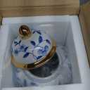 16" H Blue & White Floral Ceramic Ginger Jar with Lid - Elegant Urn Shape Vases for Centerpieces, Home Dcor Accents Porcelain Jar for Tea Storage or Entryway Table Decor