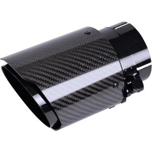 Carbon Fiber Exhaust Tip 2" Inlet to 4"Outlet, Universal Tailpipe 2 Inch Exhaust Muffler Tip (Gloss)