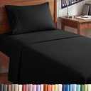 Twin XL Size 3 Piece Sheet Set - Comfy Breathable & Cooling Sheets - Hotel Luxury Bed Sheets for Women & Men - Deep Pockets, Easy-Fit, Extra Soft & Wrinkle Free Sheets - Black Oeko-Tex Bed Sheet Set
