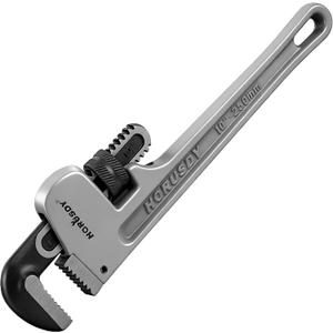 HORUSDY 10-Inch Aluminum Pipe Wrench, Heavy Duty Adjustable Plumbing Wrench for Pipe Fittings, Lightweight 250mm Gray Pipe Tool, Strong Grip & Durable Design for Home and Professional Use