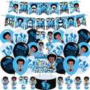 Boss Boys Theme Birthday Banner, Cake Topper, Latex Balloons, Cupcake Toppers for Boy's Birthday Party Supplies