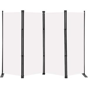 MAYOLIAH 4 Panel Room Divider Screen 6Ft Tall Foldable Privacy Dividers Indoor Wall Partition Room Separator White
