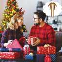 Soulchen 16 Pcs Neutral Velvet Ribbon Bows Christmas Ornaments Khaki Large Vintage Double Layer 11.8" x 29.5" Vintage Christmas Tree Decoration Staircase Bows for Xmas Wreath Winter Outdoor Indoor