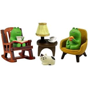 Refintural Miniature Frog Figurines Statue, Adorable Frog Collectibles for Desk and Bedroom Decor, Perfect Indoor Home Decorations and Gifts