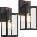 2-Pack Upgraded Motion Sensor Outdoor Wall Lights, 10.6 Small Dusk to Dawn Porch Lights Wall Sconce Lanterns, 3 Lighting Modes Exterior Lighting Fixtures, Black Outside Lights for House Front Door