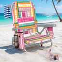 5-Position Backpack Beach Chair for Adults with Lumbar, Foldable Tall Heavy-Duty Beach Chairs with Cooler Bag,Cup Holder,Towel Rack for Beach, Camping, Outdoor, Oversized