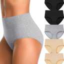 High Waisted Postpartum Underwear Womens Cotton Underwear Soft Breathable Full Coverage Stretch Panties Multipack (L)