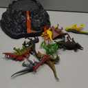 Large Volcano Set with 9 Realistic Dinosaur Action Figures for Kids 2 3 4 5 6 8 10 Years, Simulated Volcanic Eruptions w/Sounds, Volcano Can Store Dinos, Gift for Toddlers Boys & Girls