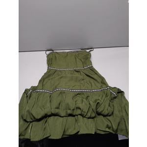 GLNEGE Women's Summer Casual Long Dresses Boho Spaghetti Strap Smocked Backless Beach Dress Flowy Tiered Sundress Size S