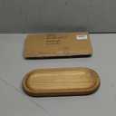 dwellington Wooden Farmhouse Decorative Tray, 11.8in Rustic Beaded Tray for Living Room Decor, Kitchen Table Dcor, Oval Coffee Table Serving Tray (Natural)