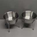 Wellbro Elevated Dog Bowls for Large & Medium Dogs  Stainless Steel 64oz/8 Cup Raised Feeder with NonSlip Base, Dual Food & Water Bowls 2Pack